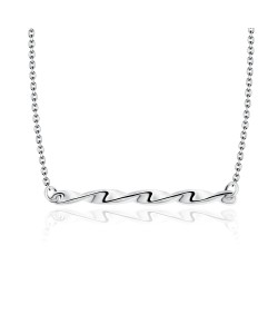 Rippling Bar Silver Necklace SPE-2053